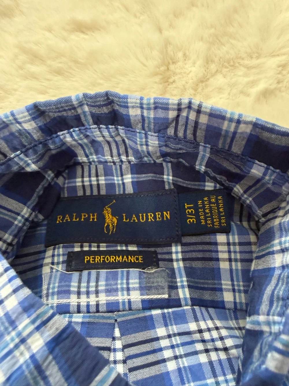Ralph Lauren Blue Kids Plaid Button-Down Shirt